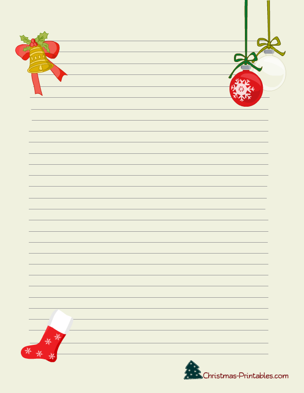 Free Printable Christmas Stationery With Lines