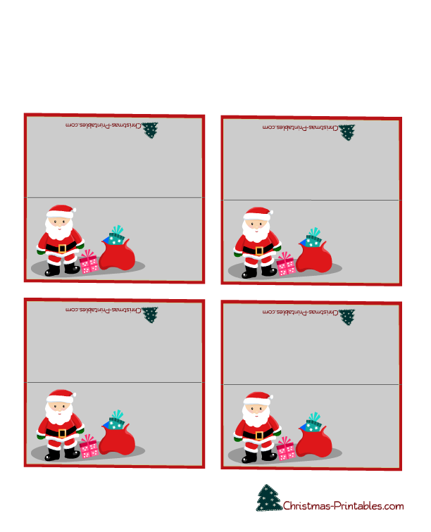 Christmas Place Cards Template Free
