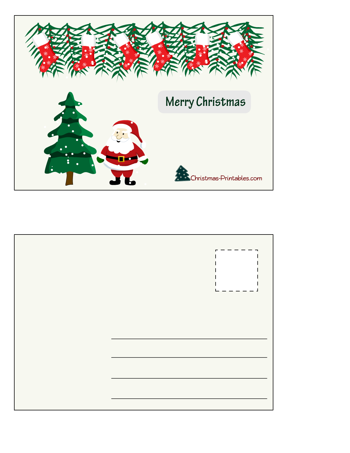 Christmas Postcards Free Printable