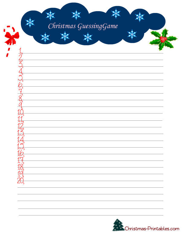 Free Printable Christmas Games