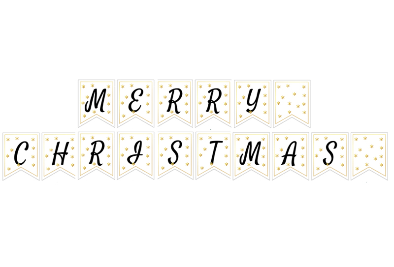 Free Printable Elegant Christmas Banner featuring Snowflakes