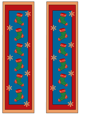 cute christmas bookmarks with stockings and snowflakes
