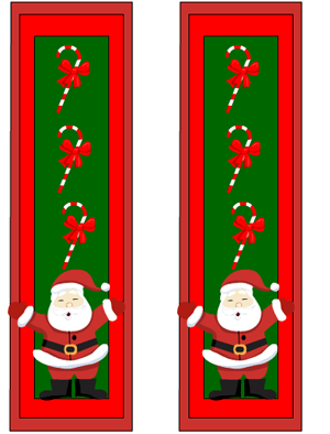 cute bookmarks featuring santa and candycanes