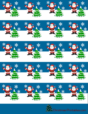 christmas candy wrapper featuring santa and christmas tree