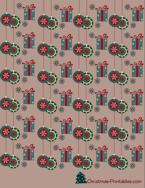 candy wrapper decorated with ornaments and gift design