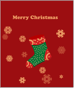 Merry christmas card printable, featuring christmas stockings and snowflakes