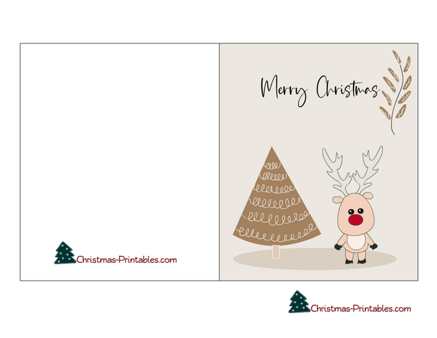 Adorable reindeer and Christmas Tree