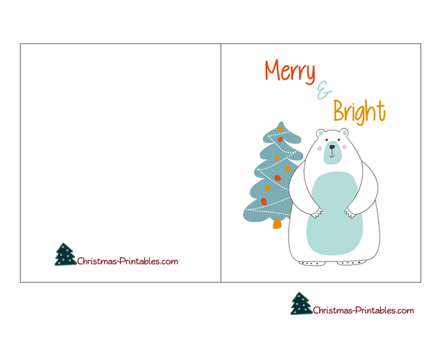 Merry & Bright, Free Printable Card