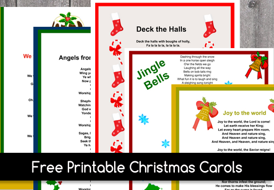 Free Printable Christmas Carols and Songs Lyrics