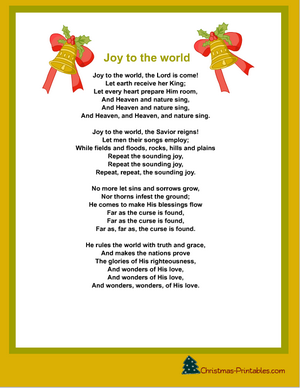 Free Printable Christmas Carols and Songs Lyrics