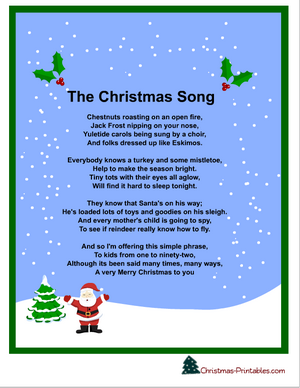 let it snow, christmas song lyrics printable
