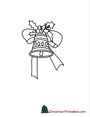 free printable christmas coloring page of bell