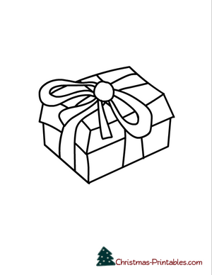 free printable christmas coloring page of gift