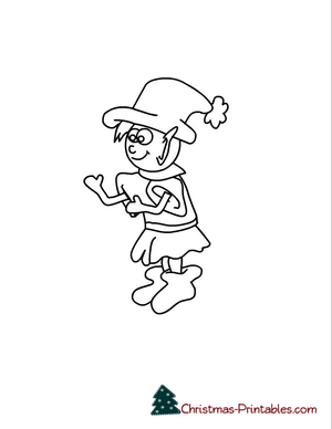 free printable elf coloring page