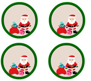 free printable cup cake toppers featuring santa