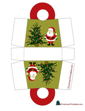 santa and tree christmas gift bag printable