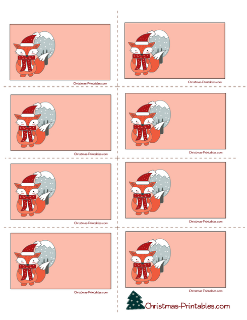 Adorable Christmas Labels featuring a Fox