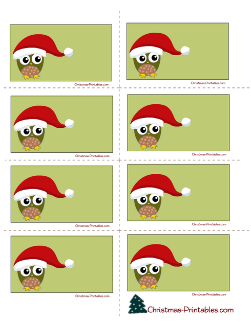 Free Printable Cute Owl Christmas Labels