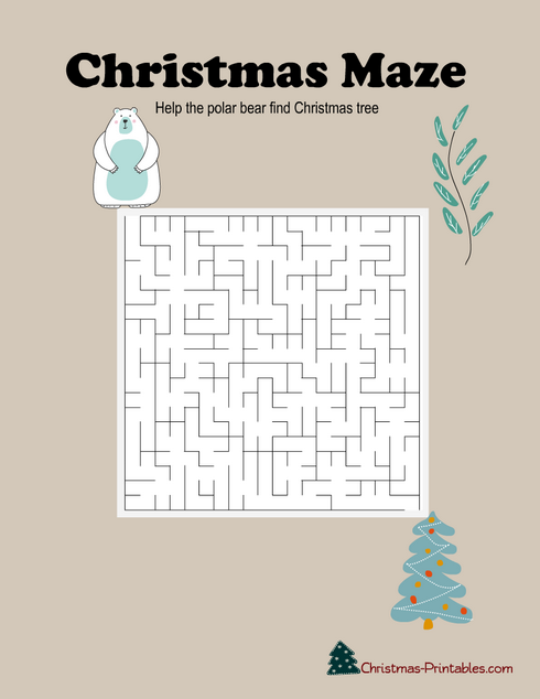 Christmas Maze with Printable Solution