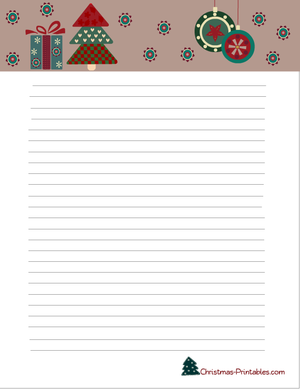 Free Printable Christmas Stationery, Writing Paper, Letter Pad