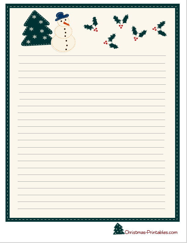 Free Printable Christmas Stationery, Writing Paper, Letter Pad