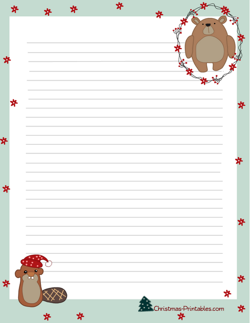 Free Printable Adorable Christmas Writing Paper