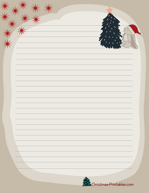 Free Printable Christmas Letter Pad, Note Pad, Writing Paper