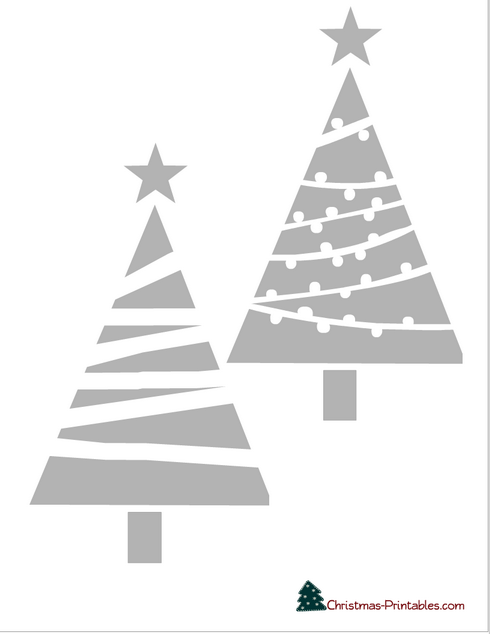 Free Printable Christmas Trees Stencil