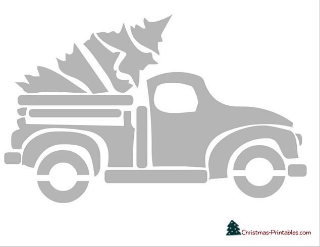 Farmhouse Christmas Tree and Truck Stencil