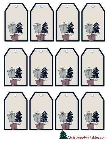 Gift tags printables with Christmas Tree images