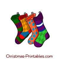 colorful christmas stockings clipart
