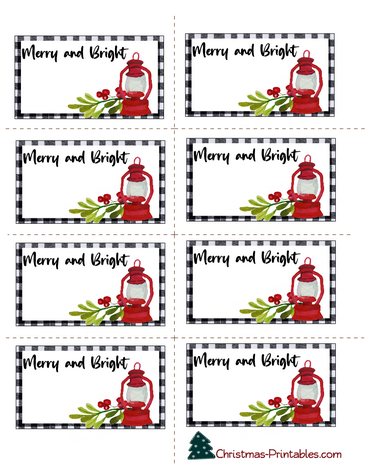 Free Printable Farmhouse Christmas Labels Merry and Bright