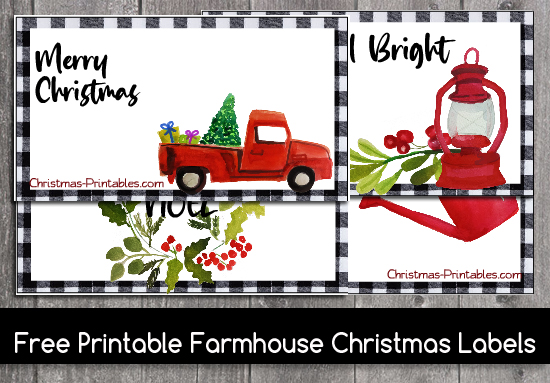 Free Printable Farmhouse Christmas Labels