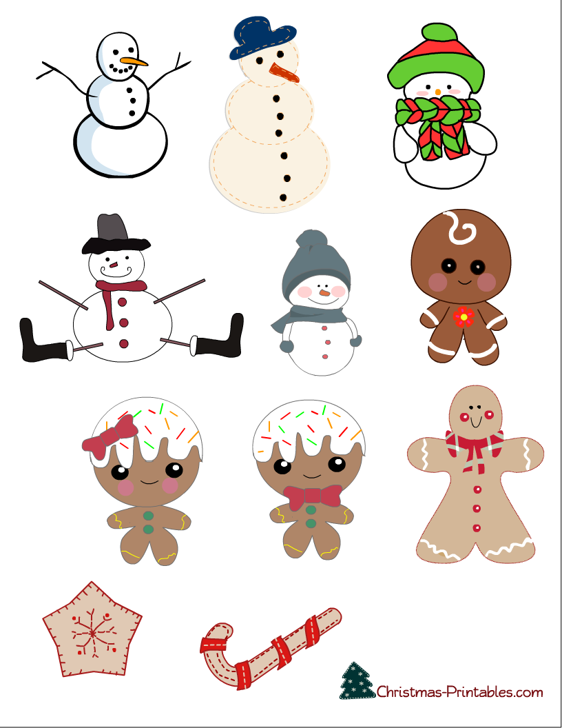 Free Printable Gingerbread Man And Snowman Stickers