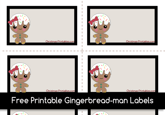Free Printable Labels with Gingerbread-man