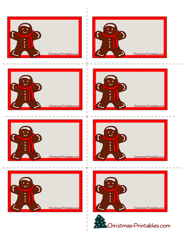 Free printable gingerbread-man labels for Christmas