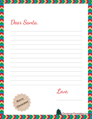 Free Printable Letter to Santa Blank template