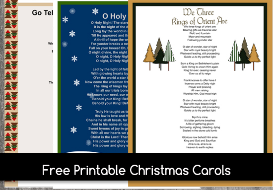 Free Printable Popular Christmas Carols