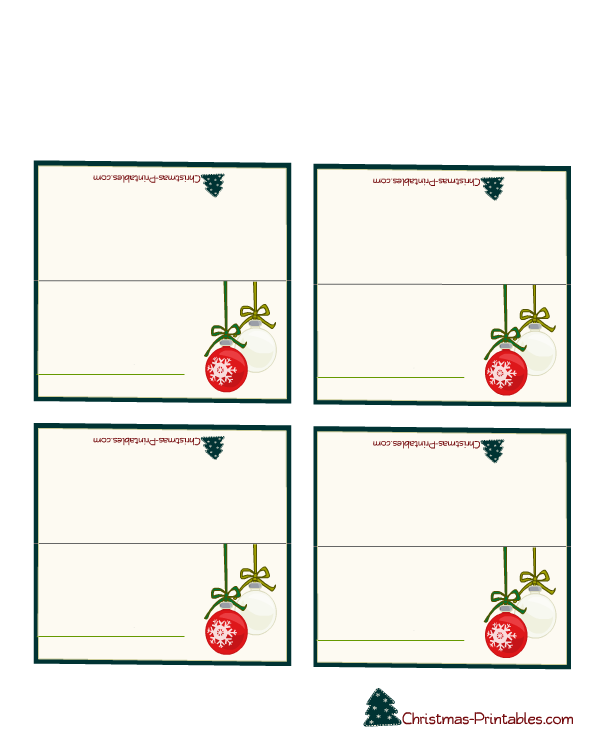 downloadable free printable christmas place cards template