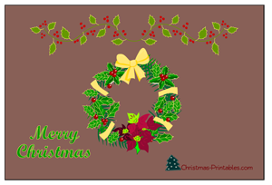 elegant christmas postcard featuring christmas wreath
