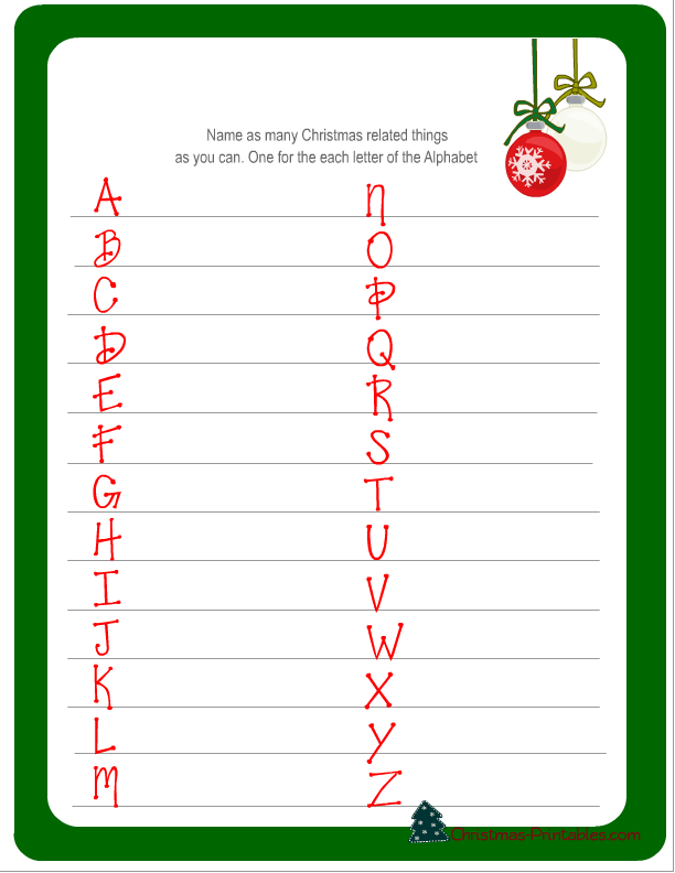 Christmas Game Printables Free