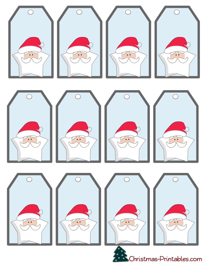 Free Printable Santa Gift Tags for Christmas