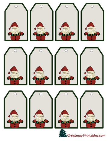 Cute Free Printable Santa Gift Tags