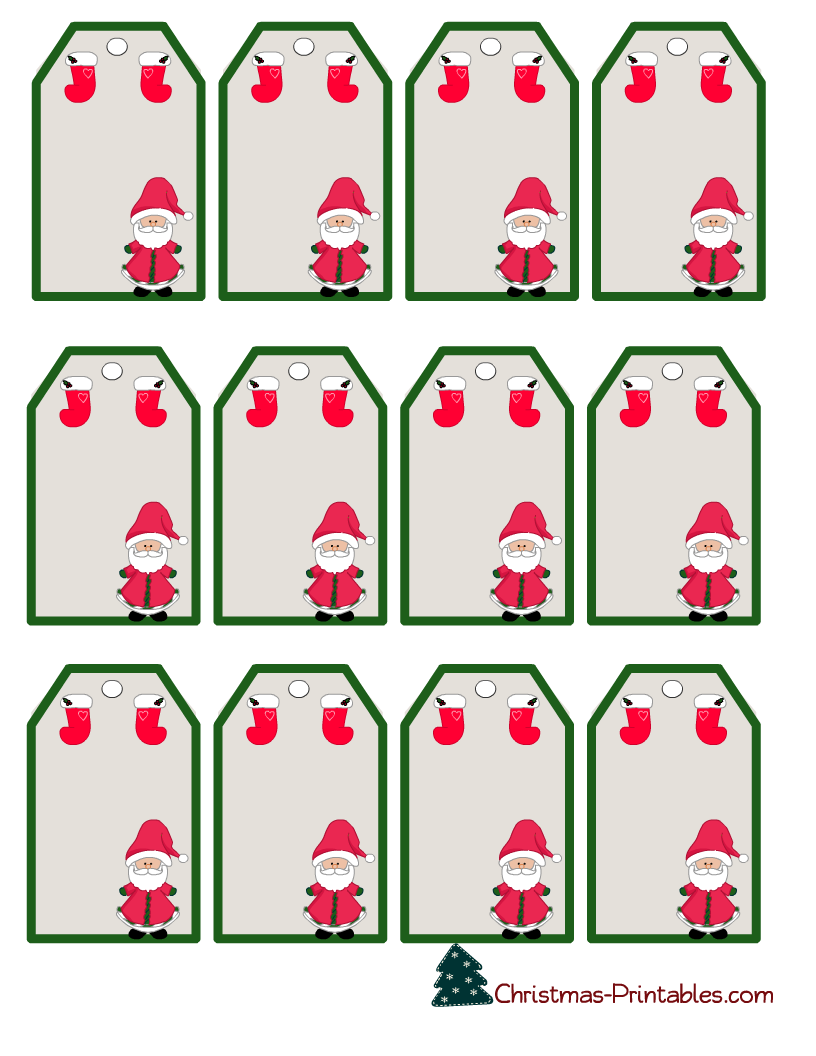 Free Printable Santa Gift Tags For Christmas