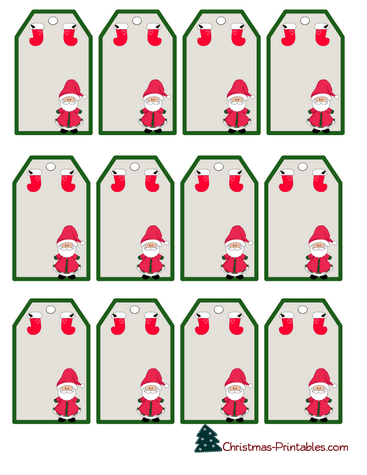 Santa and Stockings Gift Tags