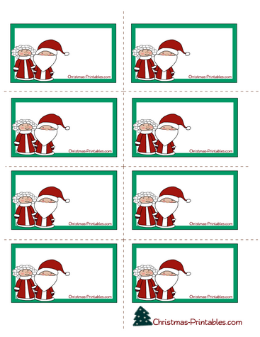 Free Printable Labels with Cute Santa and Mrs. Claus