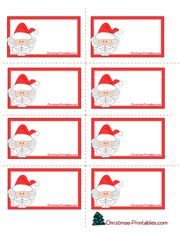 Free Printable Labels with a Santa Image and red border