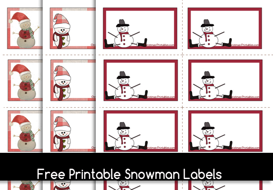 Free Printable Christmas Labels with Snowman Images