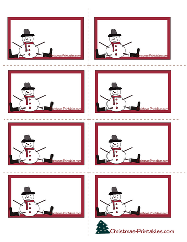 Free Printable Christmas Labels with Snowman Images