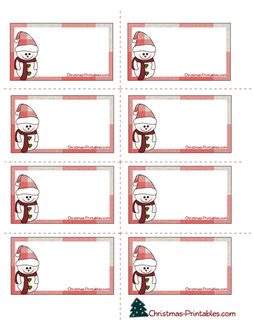 Cute free printable snowman Christmas labels